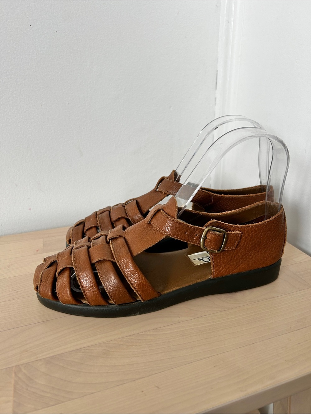 Genuine Leather Fisherman Sandals Brown 5.5 Strappy Coastal Casual 90s